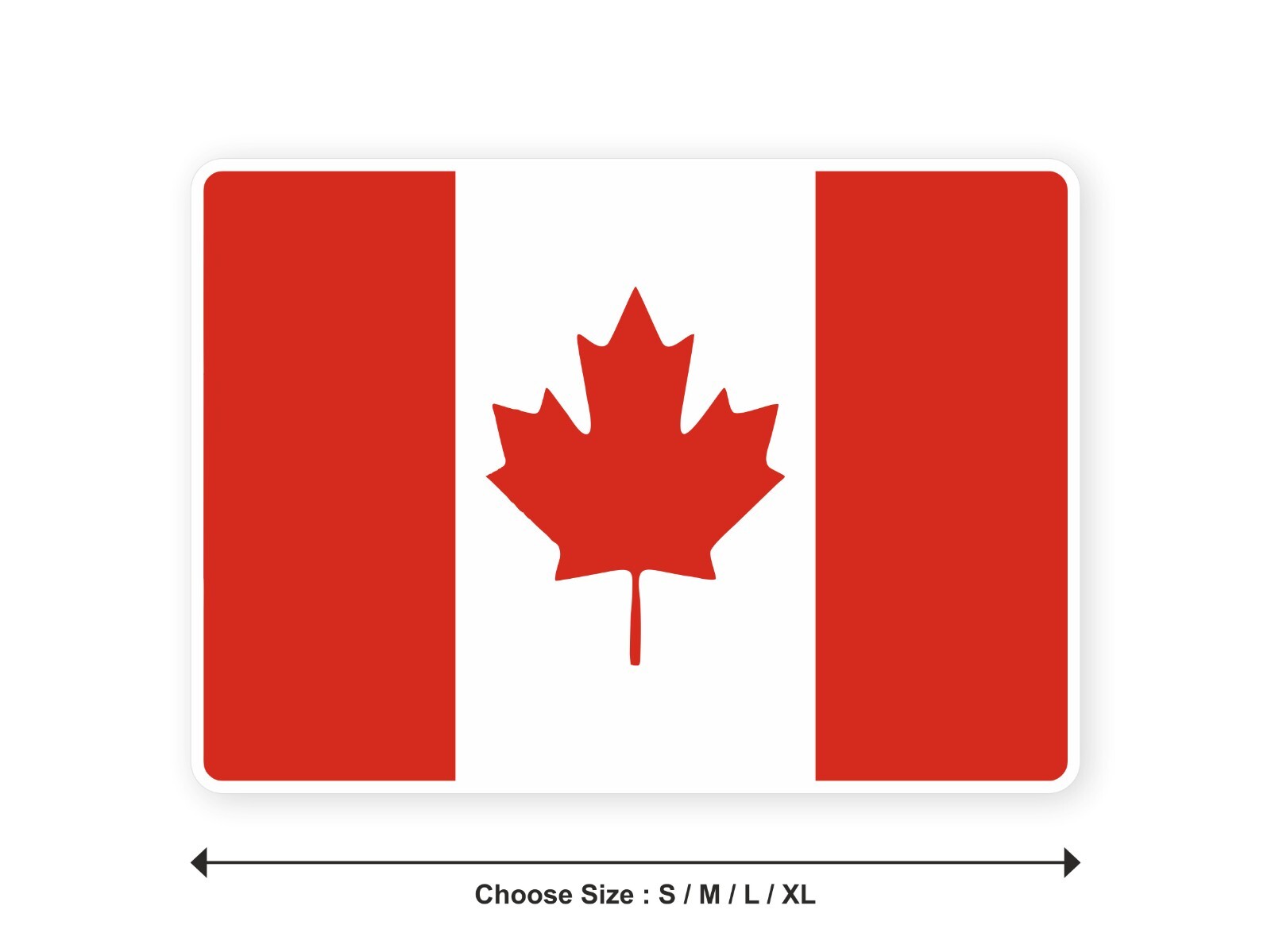 Sticker flag CANADA Canadian 3,9”(S) -11”(XL) decal white border