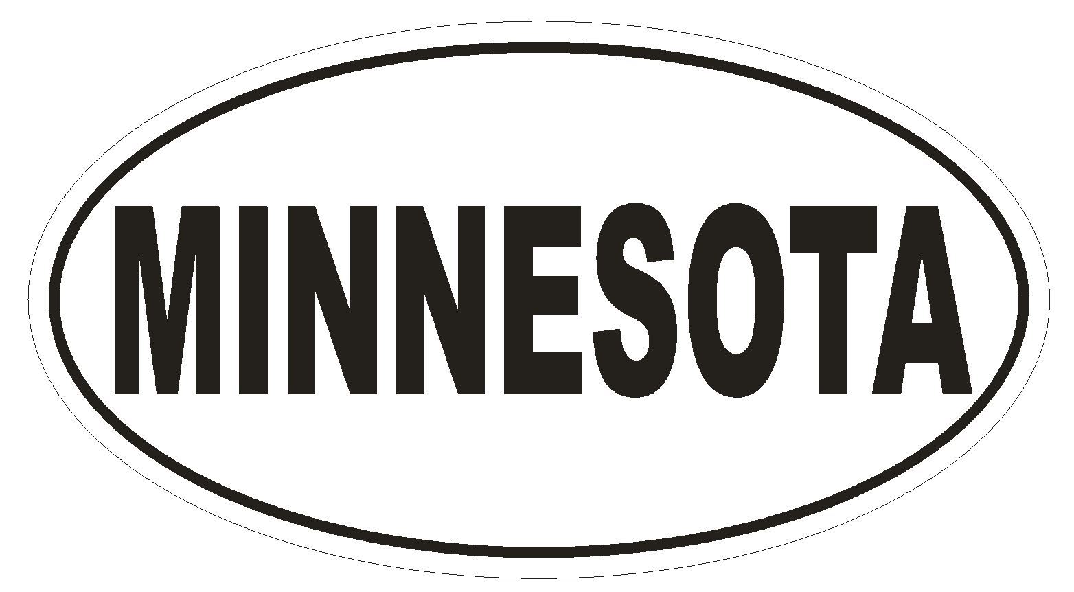 Minnesota Oval Bumper Sticker or Helmet Sticker D2351 State Euro Oval