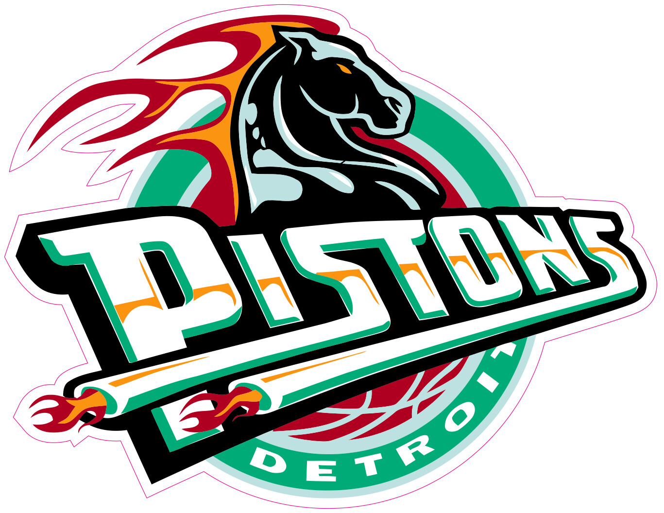 Detroit Pistons Basketball Vinyl Decal Sticker Car Truck Bumper Tumbler Mug