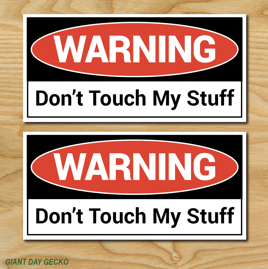 (2) TWO Don’t touch My Stuff TOOLBOX Tools Decal Stickers Car WARNING Mechanic