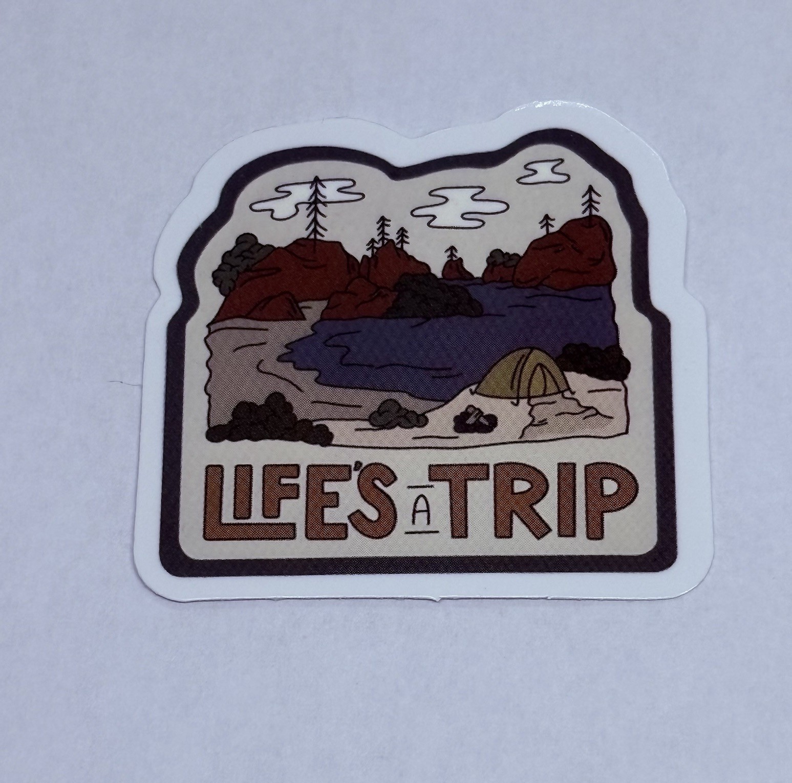 “Life’s A Trip” Sticker Nature Camping Tent Art Travel Decal Vinyl Souvenir Tc6