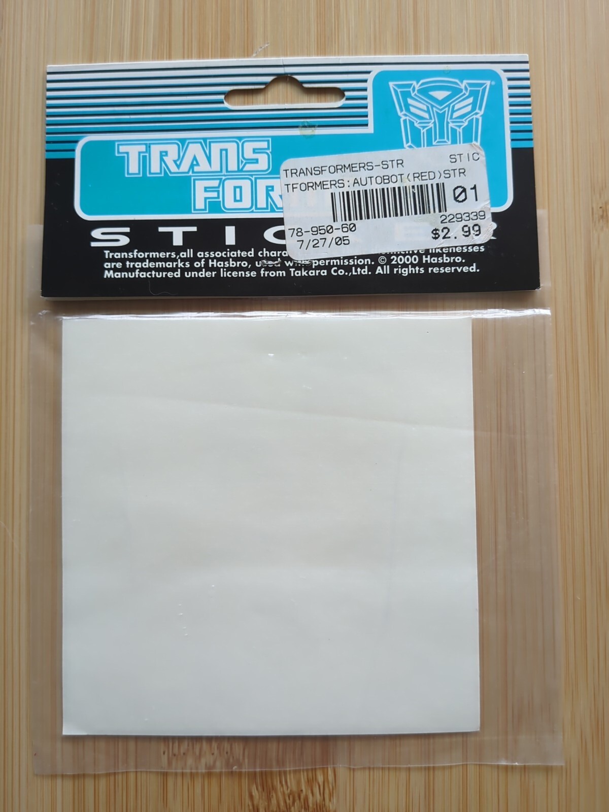 2000 Officially Licensed Changes Brand Autobot Die Cut Hasbro Sticker Decal