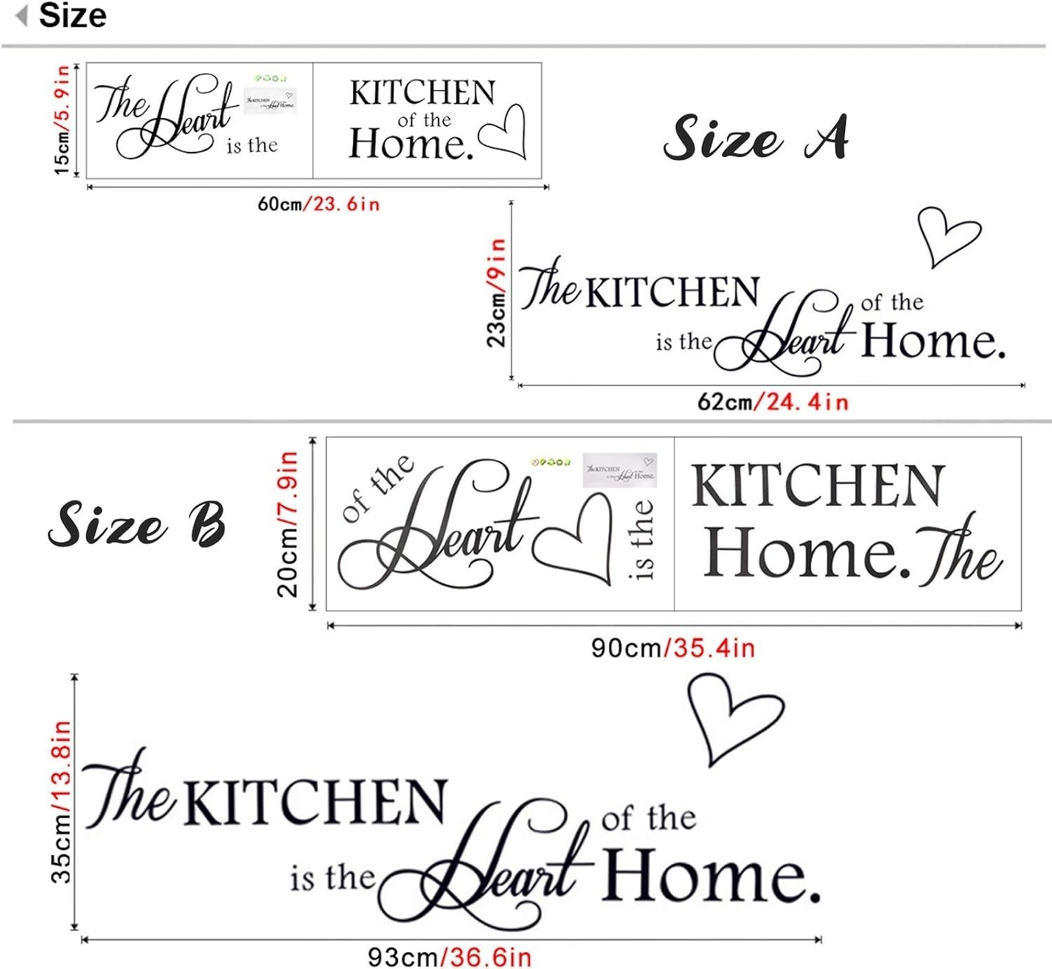 ‘The Kitchen’ Quote Wall Stickers Kitchen & Dining Room Wall Decal Vinyl Home