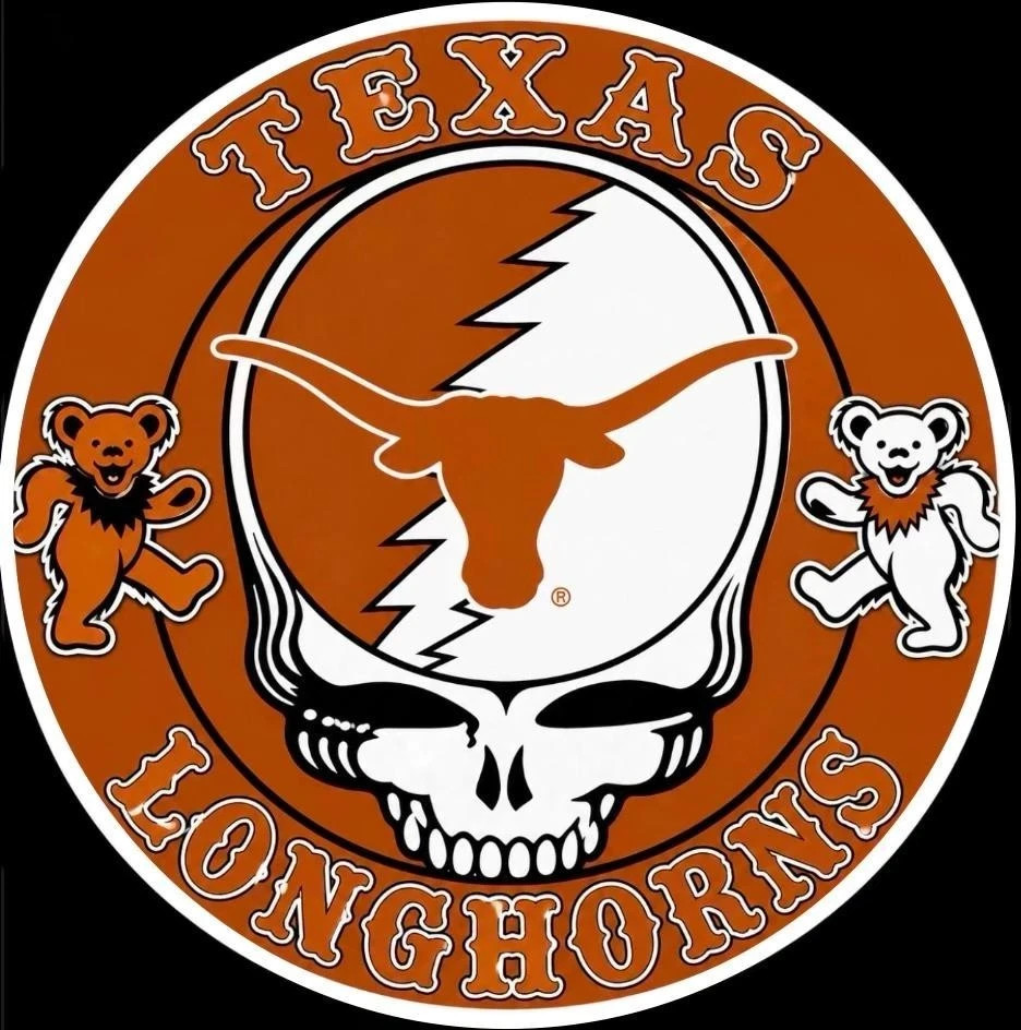 🌹⚡️GRATEFUL DEAD Texas Longhorns Stealie Sticker *NEW* Measures 4″ x 4″ ⚡️🌹