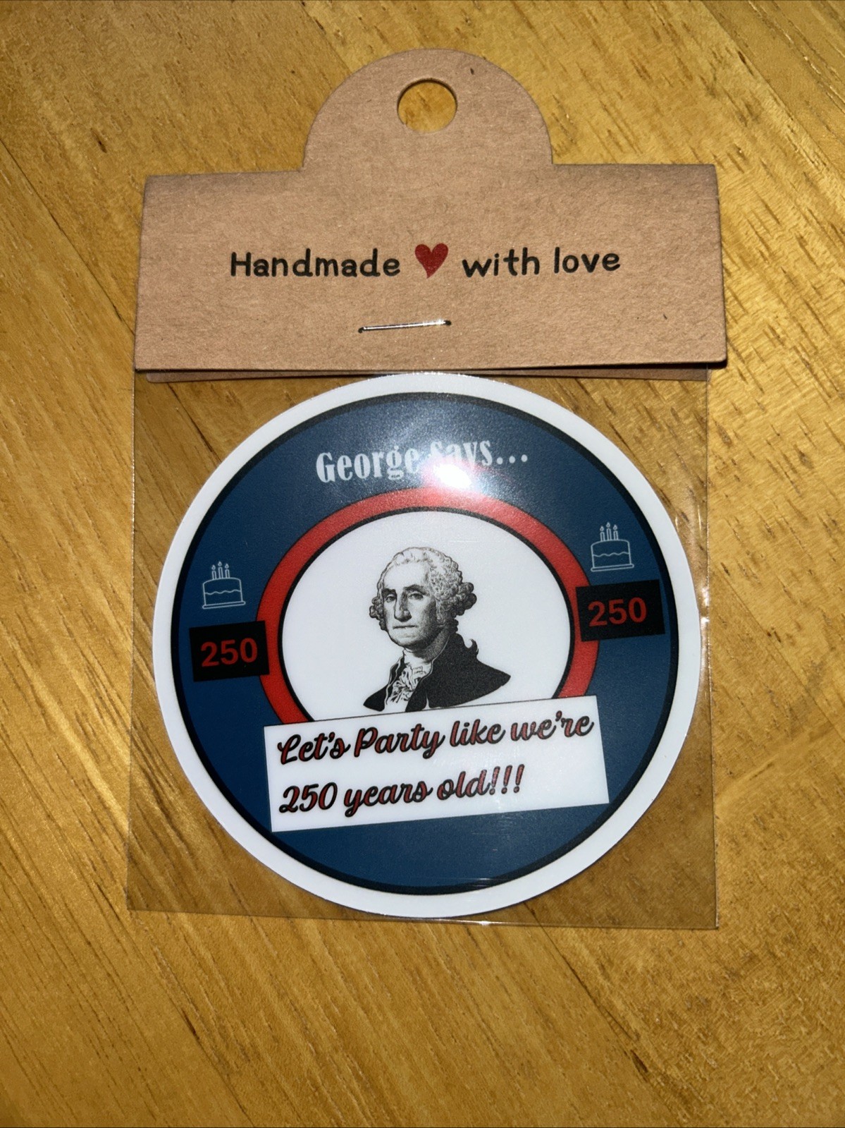 250 Anniversary Vinyl Sticker Original Design-George Washington 3”X3” New!