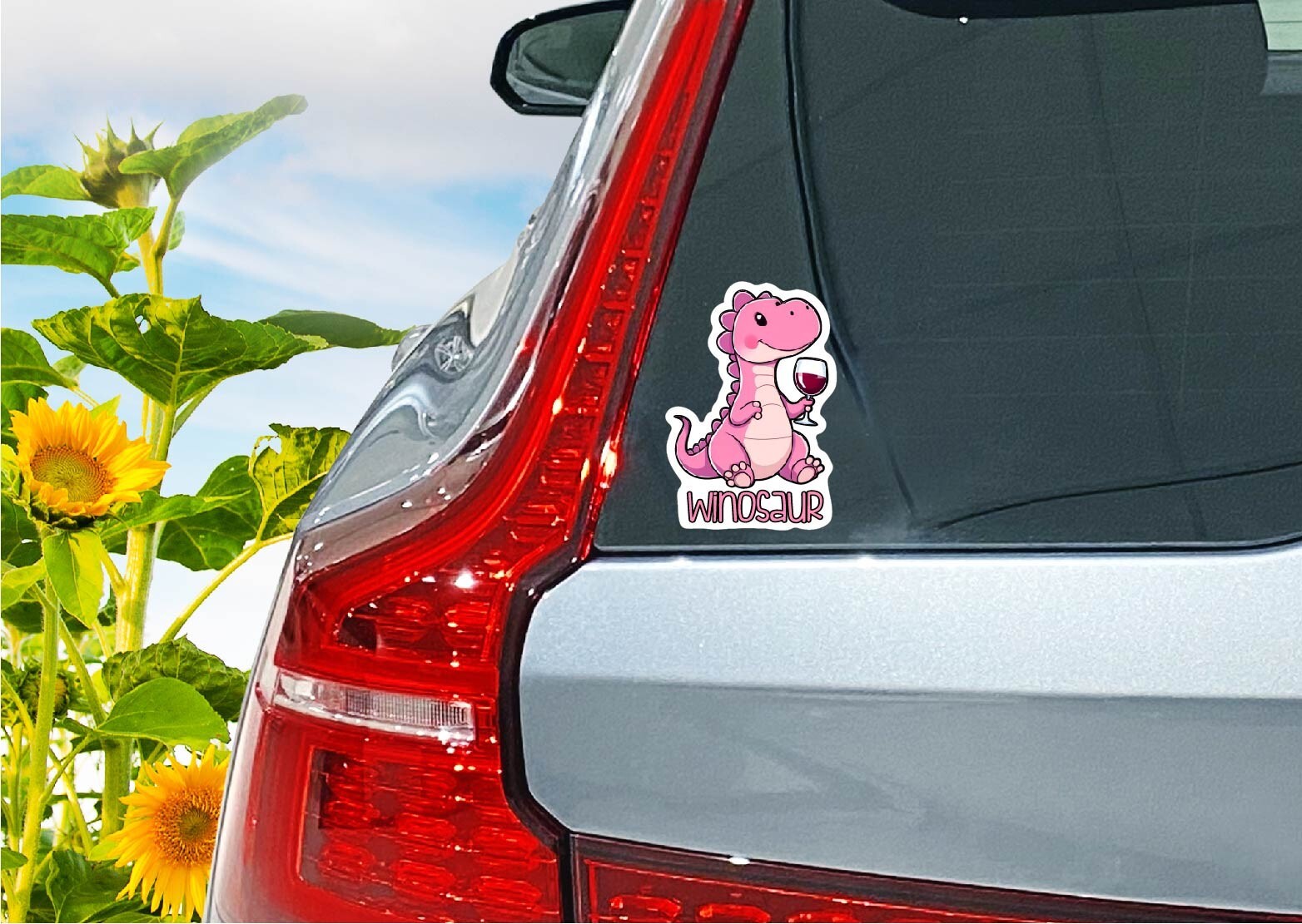 Winosaur Decal Sticker Wine Drinker Cute Dinosaur Mom Alcohol Life Love Adulting