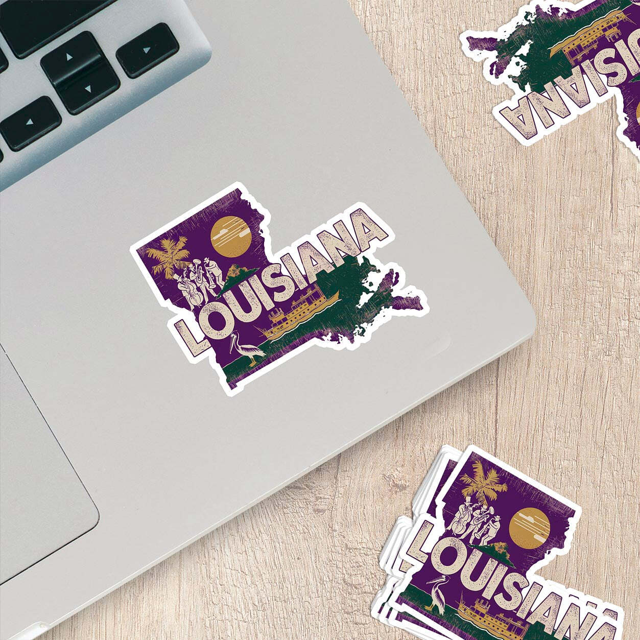 Retro Vinyl State Sticker – Louisiana
