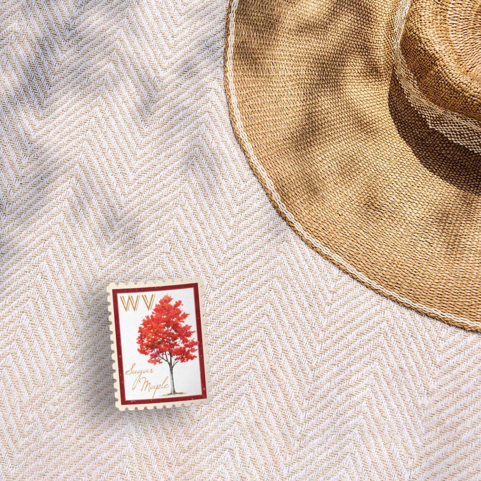 West Virginia State Tree Sugar Maple Sticker – WV Vintage Stamp Decal