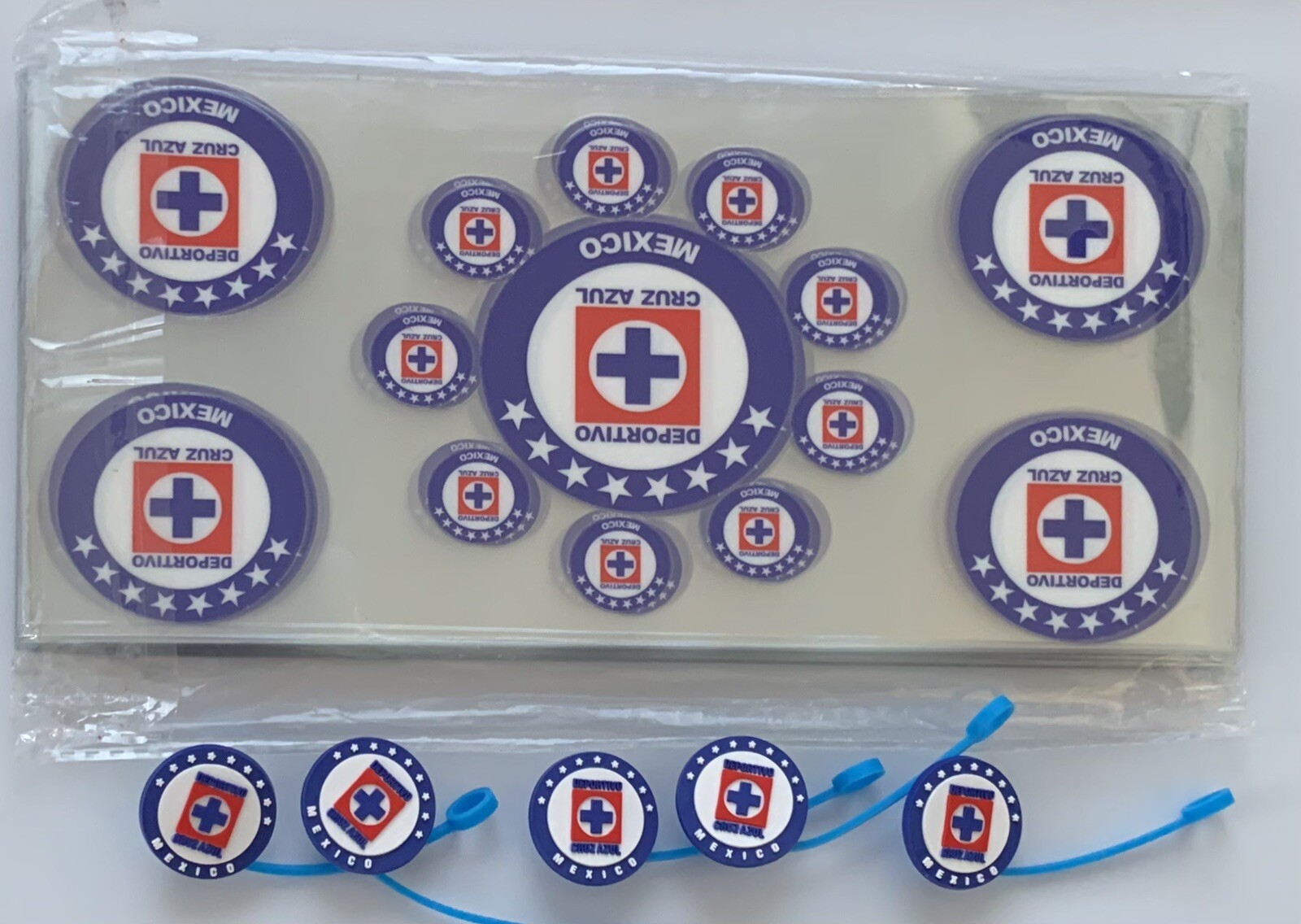 uv dtf stickers Cups Wraps For 16oz Club Cruz Azul, 5pcs Stickers And 5pcs Straw