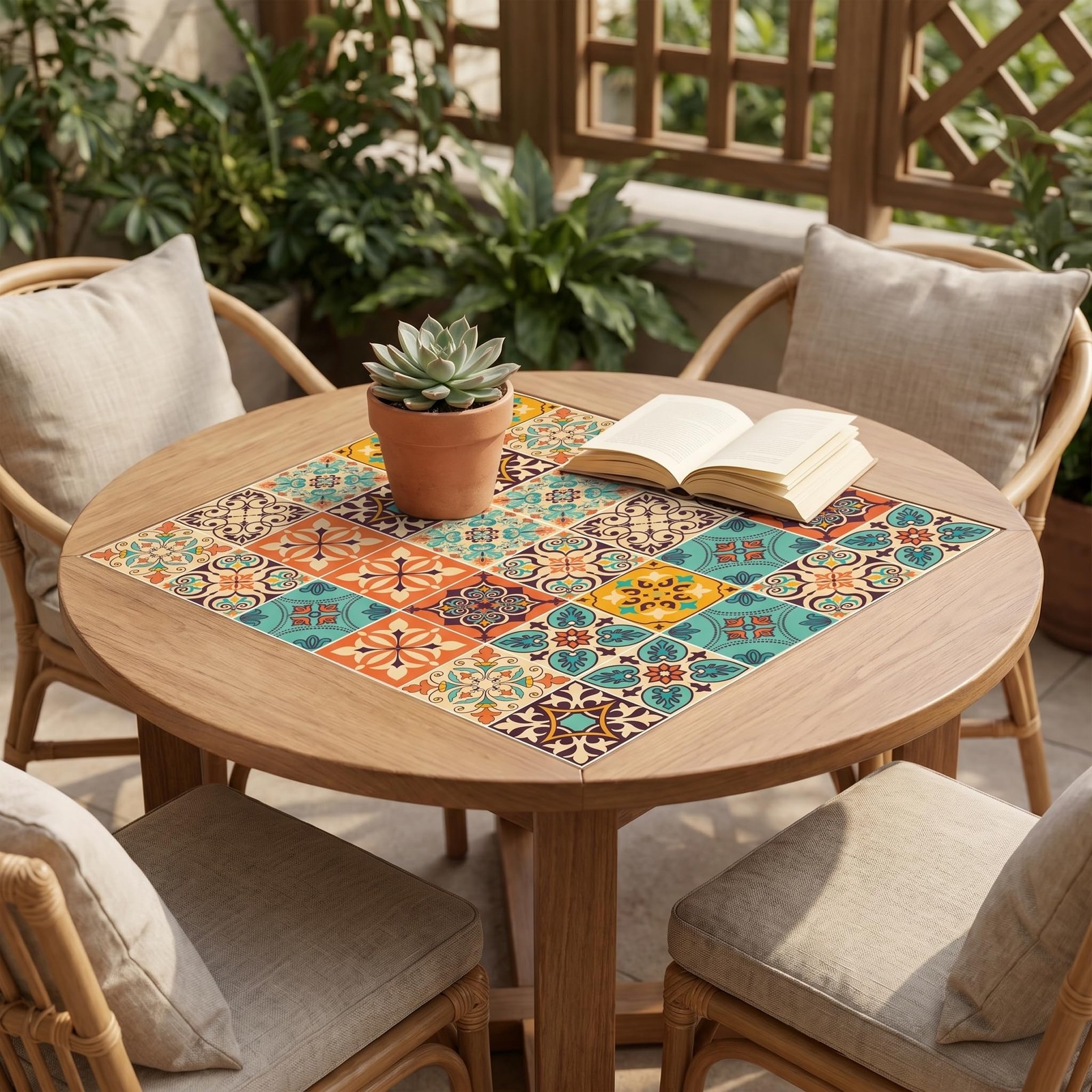 Vintage Moroccan Bohemian Tile Stickers 30 PC Pack – -Adhesive PVC Waterproof…