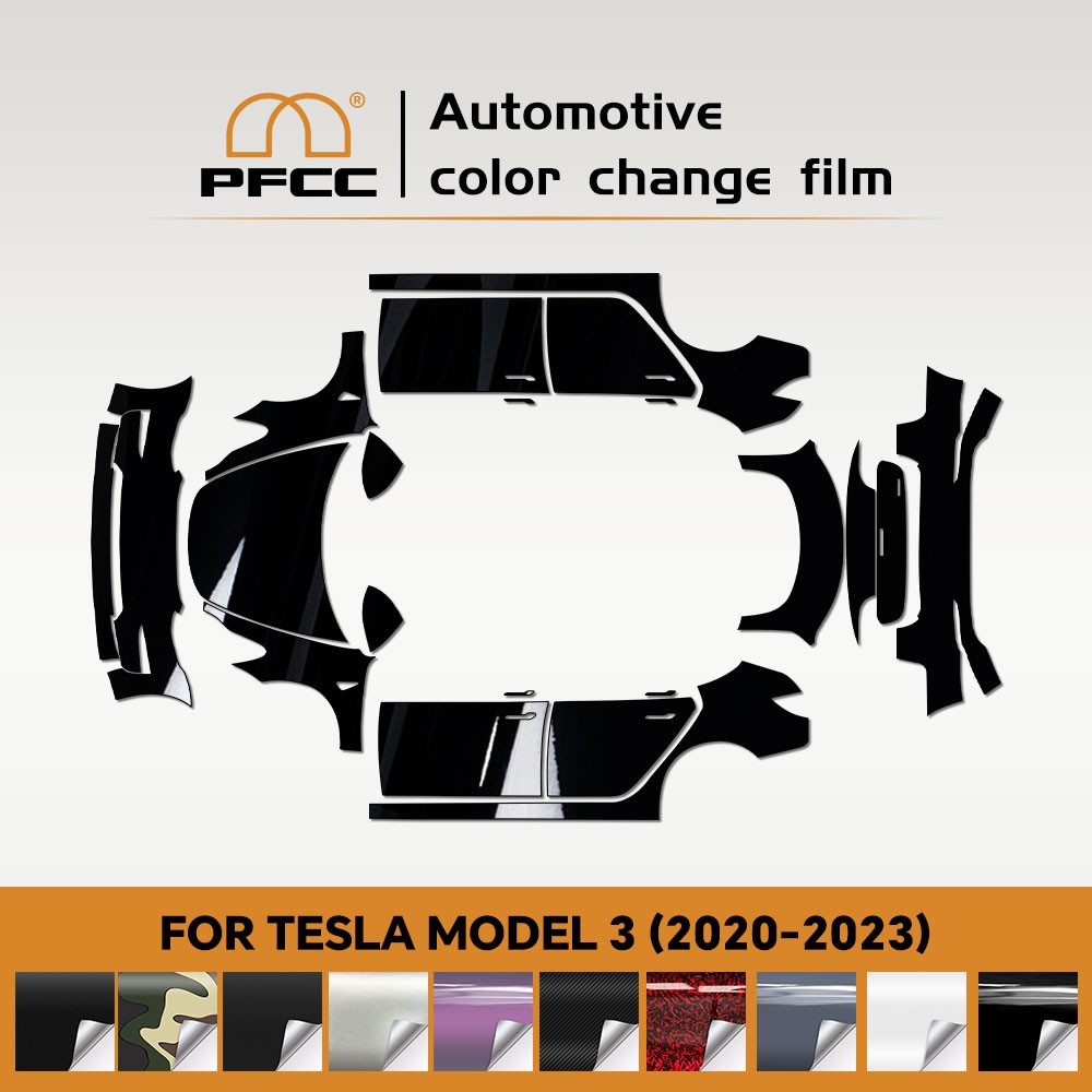 Tesla Model 3 20-23 PreCut Paint Protection Film Multi-Color Wrap Color Change