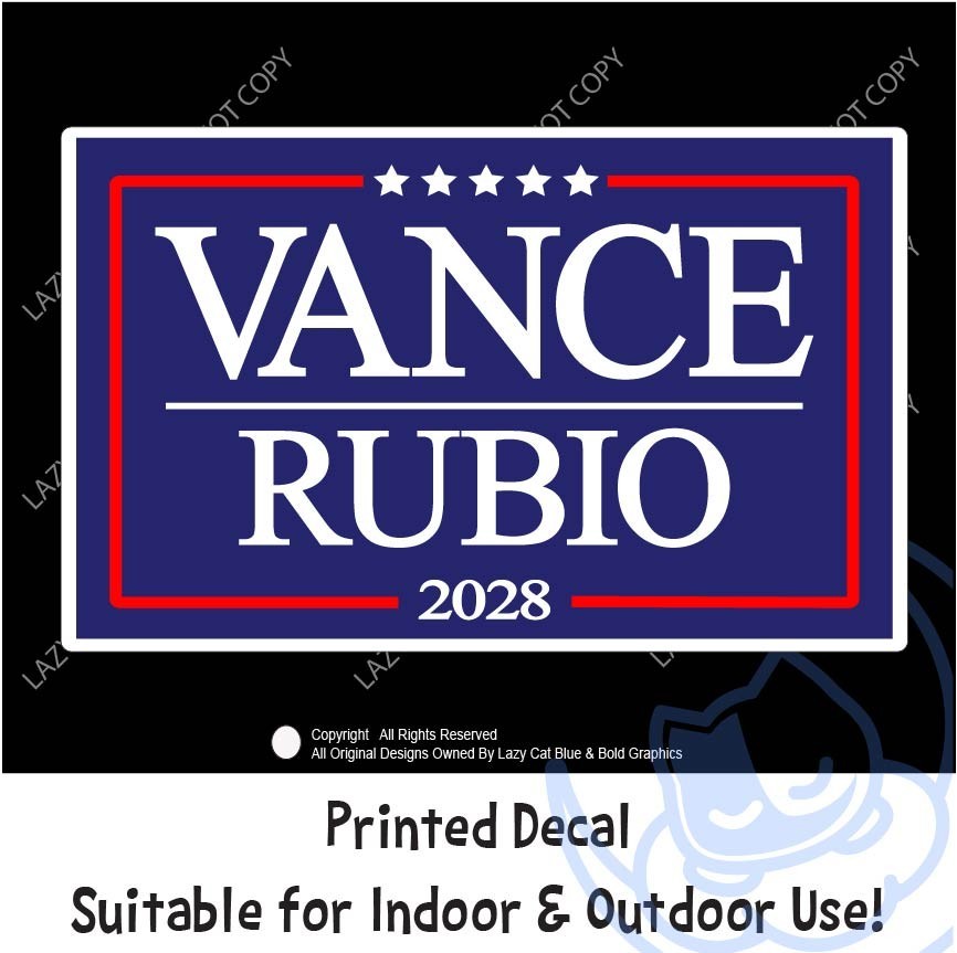 Vance Rubio 2028 Decal Sticker Political Vote MAGA Trump JD Marco Red Wave USA
