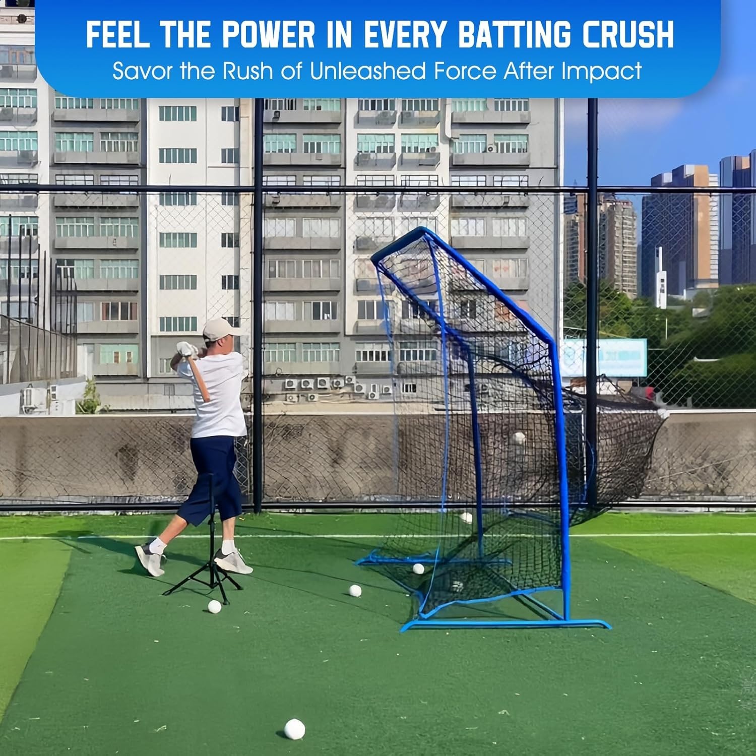 Baseball Softball Net with Blocking System, 7x7ft/6x6ft Practice Cage for Bat…
