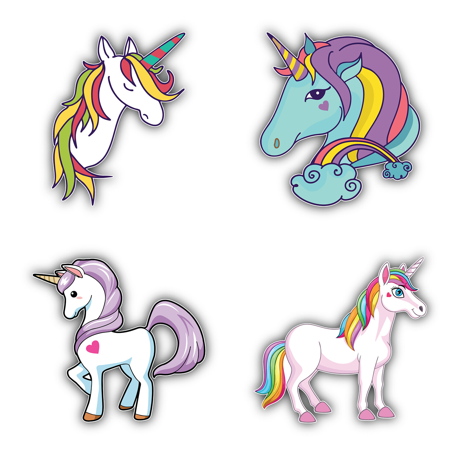 My Little Pony Cartoon Set Of 4 Vinyl Sticker Decal – 5” longer side ID:9
