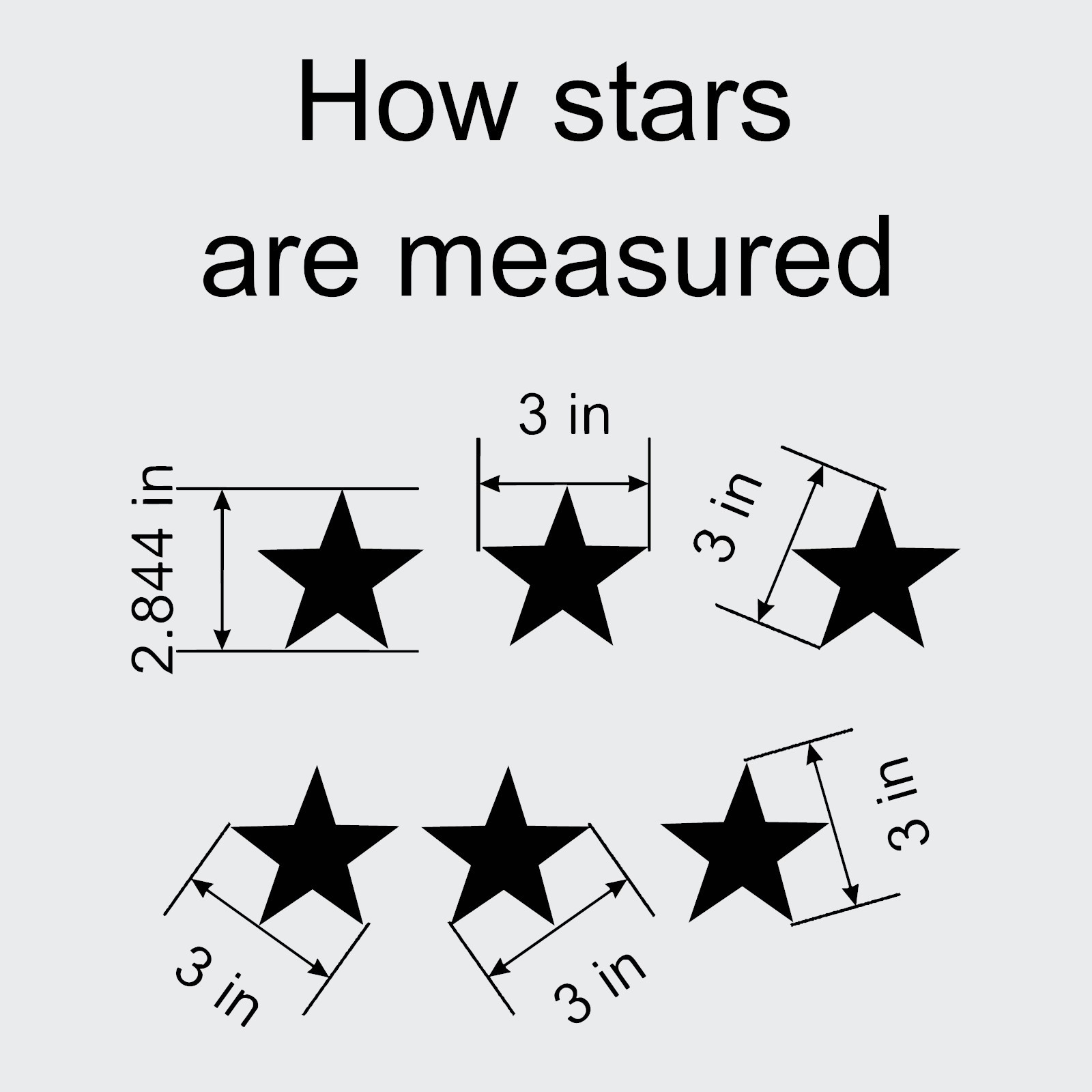 Star stickers! Pick your size and color! Permanent outdoor glossy vinyl decals.