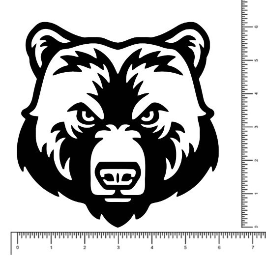 Bear Face 6″ x 6″ Vinyl Die Cut Decal, Waterproof, Durable Outdoor