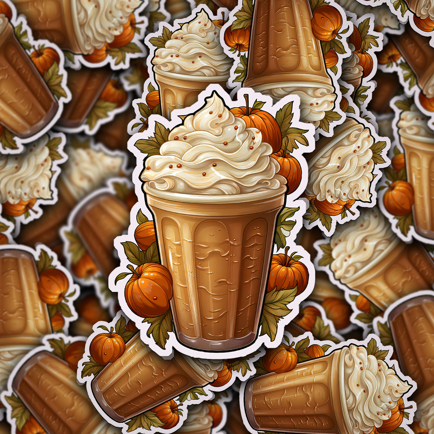 Pumpkin Spice Latte Vinyl Sticker – Sip, Savor, and Stick!