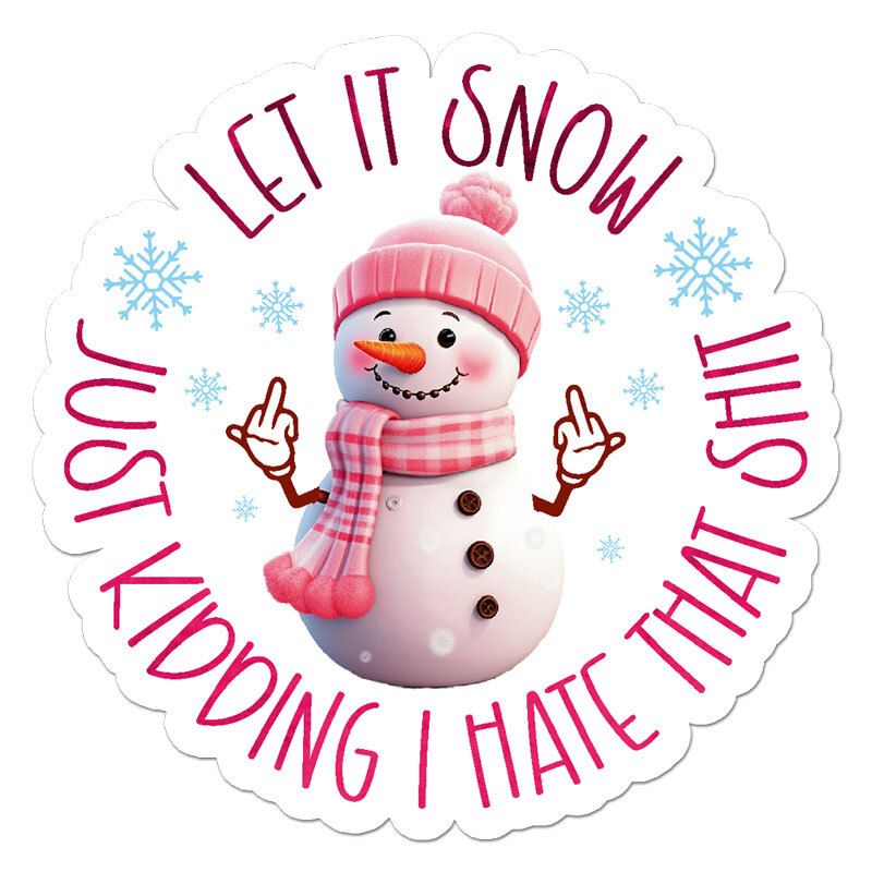 Snowman Let It Snow, Vinyl Decal Sticker, Indoor Outdoor, 3 Sizes, #11869
