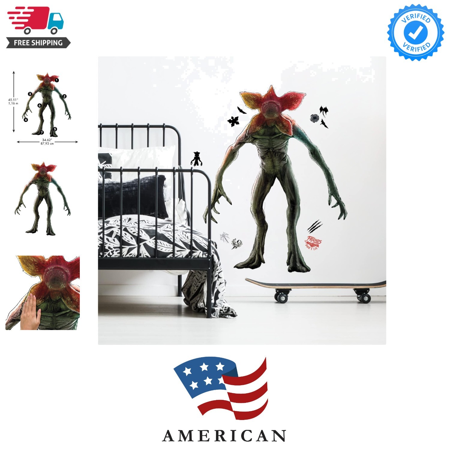 Netflix Stranger Things Demogorgon Peel and Stick Giant Wall Decal