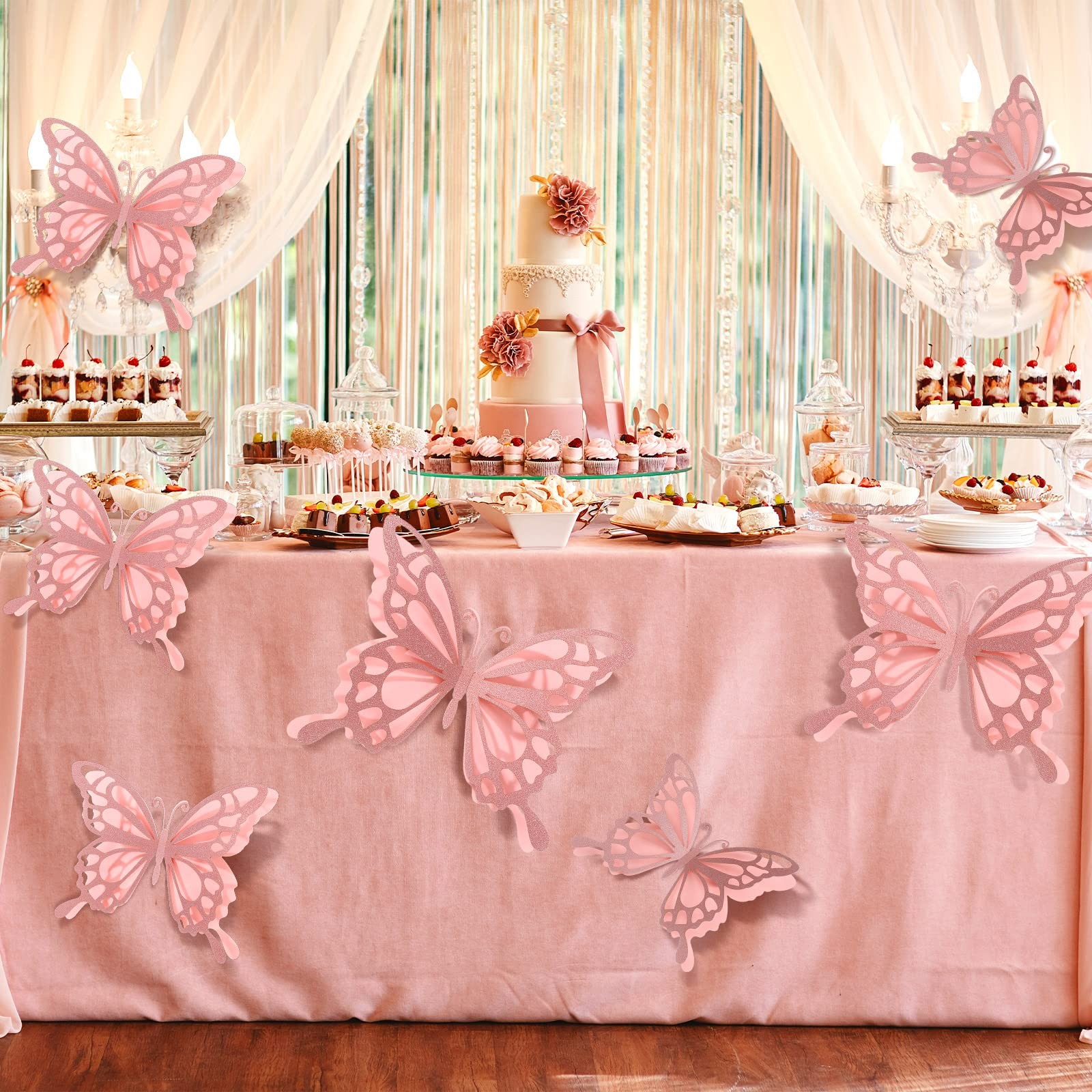 Geyee 12 Pcs 3D Large Butterfly Party Decoration 12 Inch 10 Inch Big Butterfl…