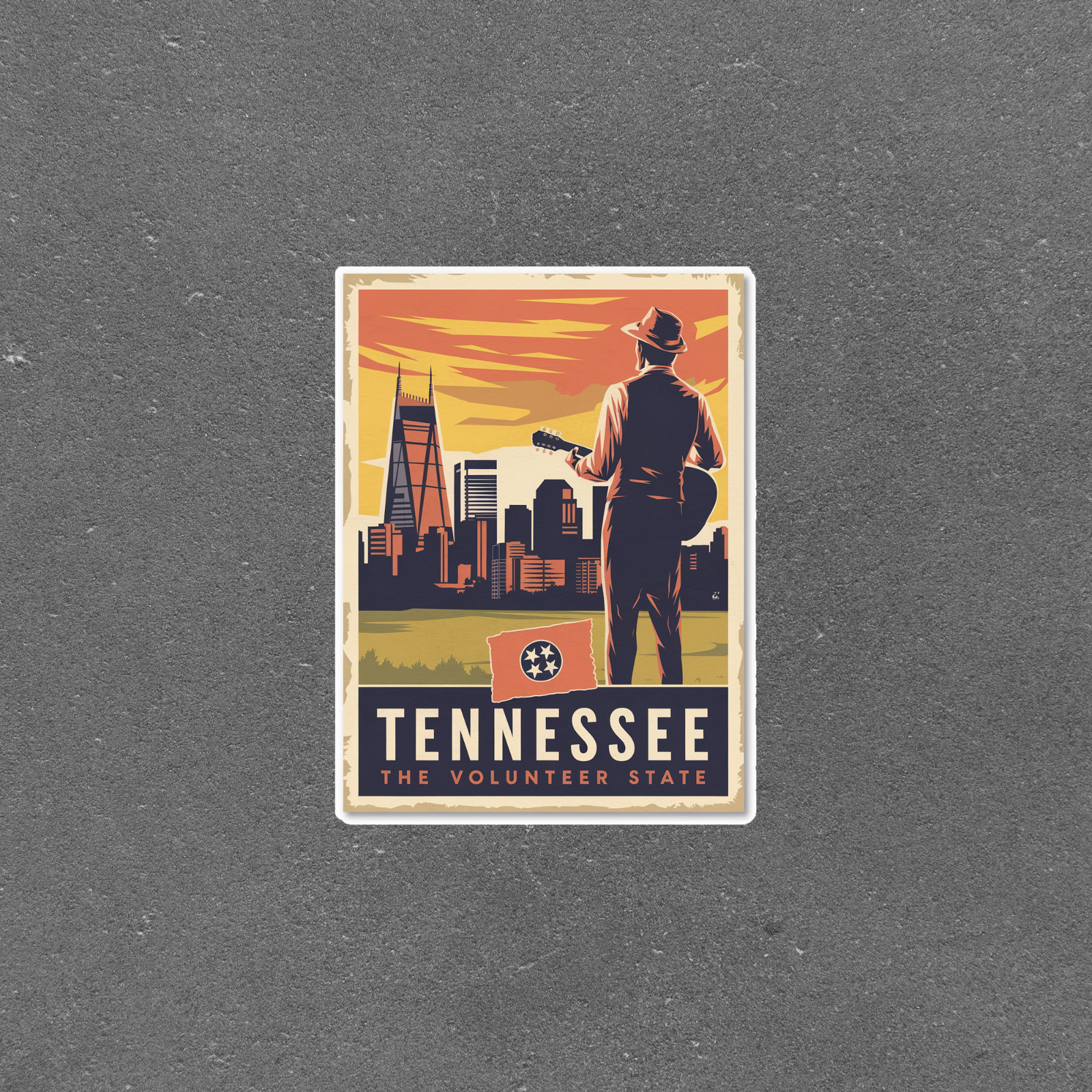 Vintage Tennessee Volunteer State Travel sticker Wall Art Print Decor #3400
