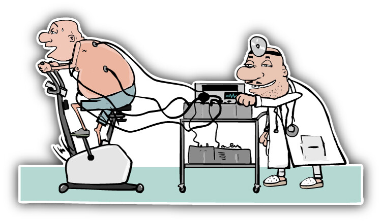 Patient Cycling At The Doctor Car Bumper Sticker Decal