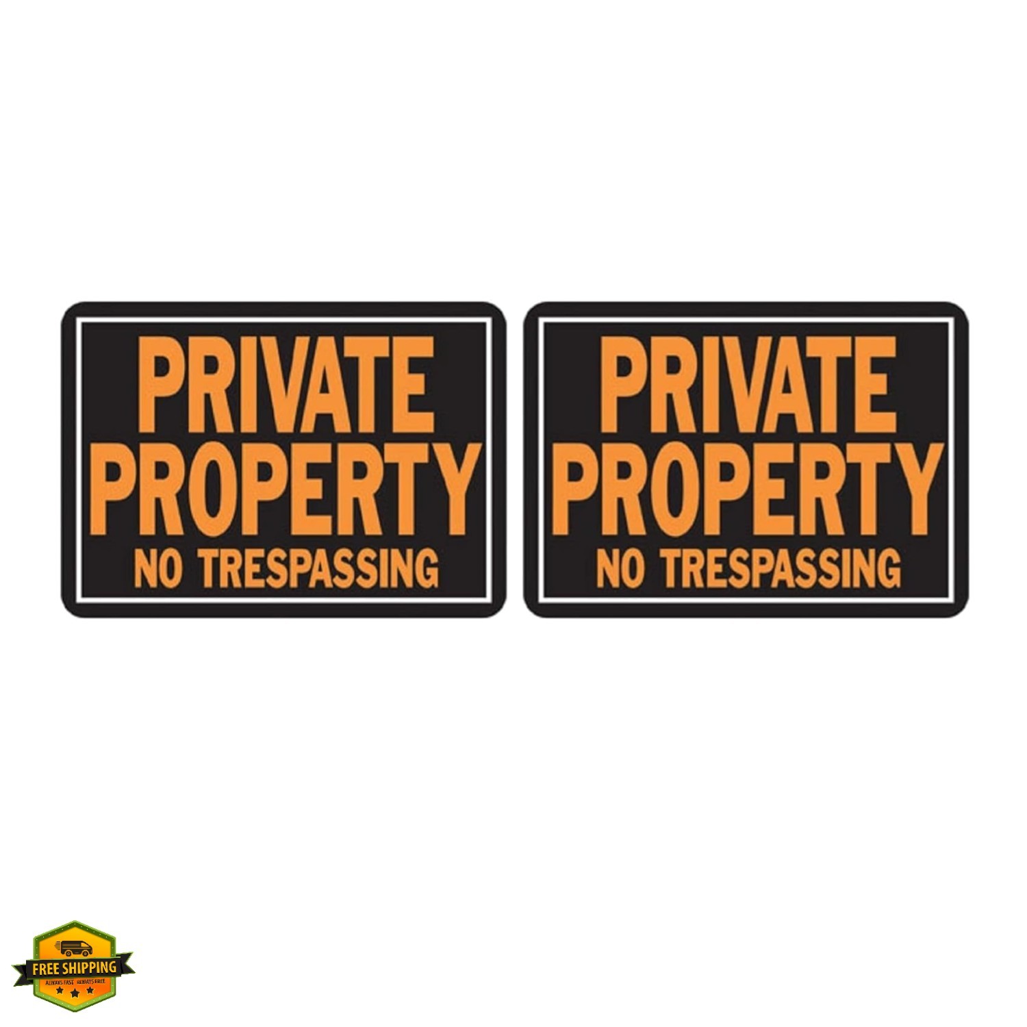 Products 848 Private Property No Trespassing Aluminum Sign 9.25″ x 14″ Orange…