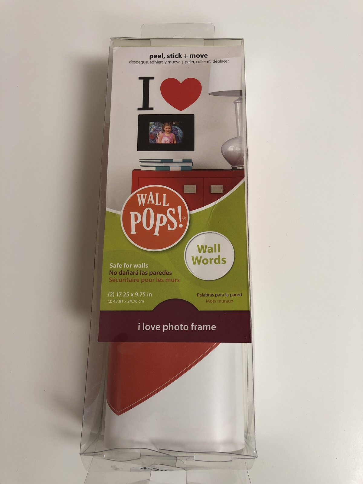 Wall Pops! Wall Words Safe For Walls I Love Photo Frame Peel Stick Move