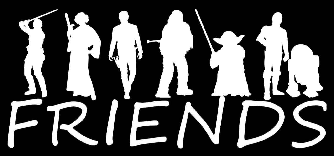 FRIENDS Star Wars Characters Two 7″ Vinyl Decals Car Truck Windows Laptop Tablet