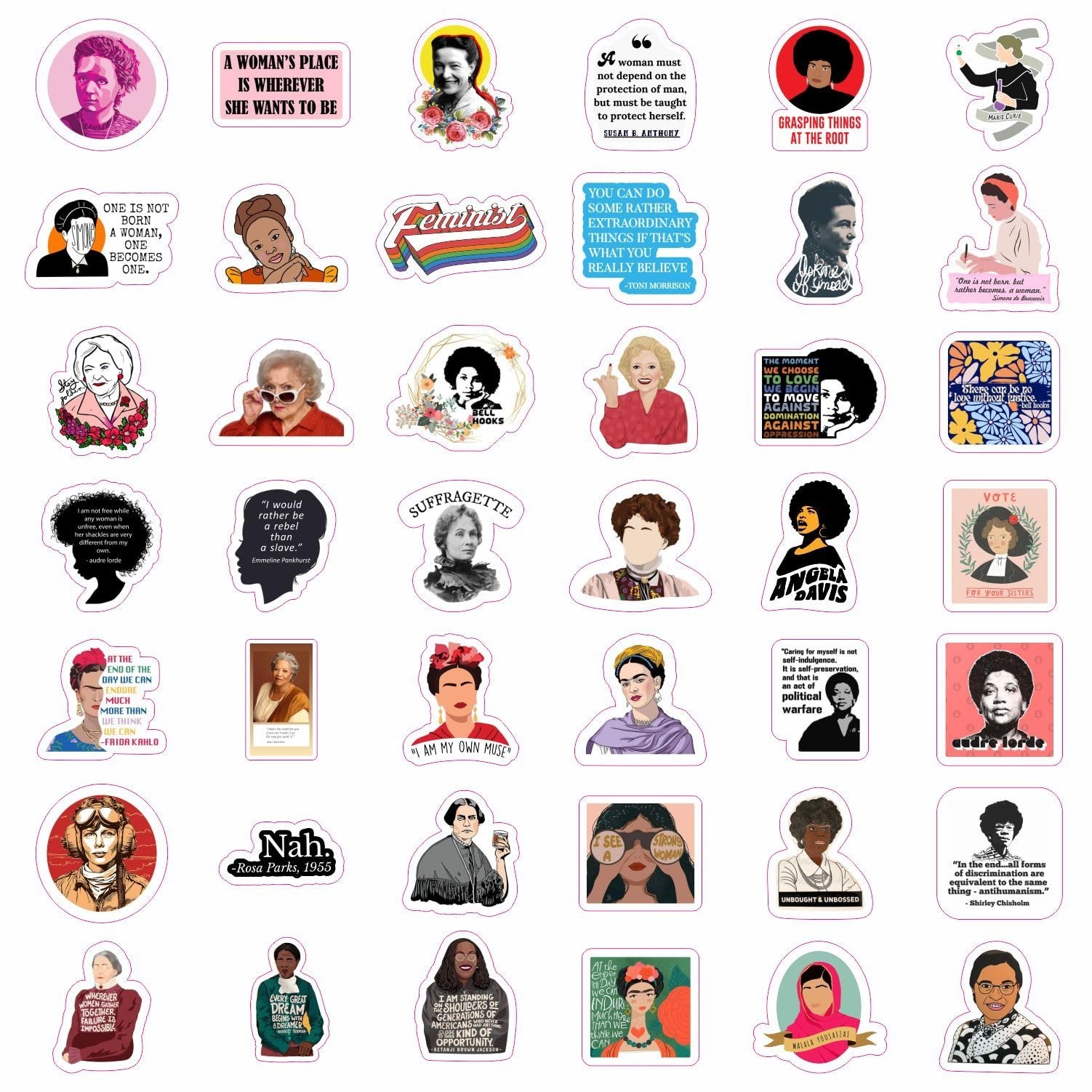 BulbaCraft Feminist Stickers for Water Bottle and Laptop – Feminism Party Fav…