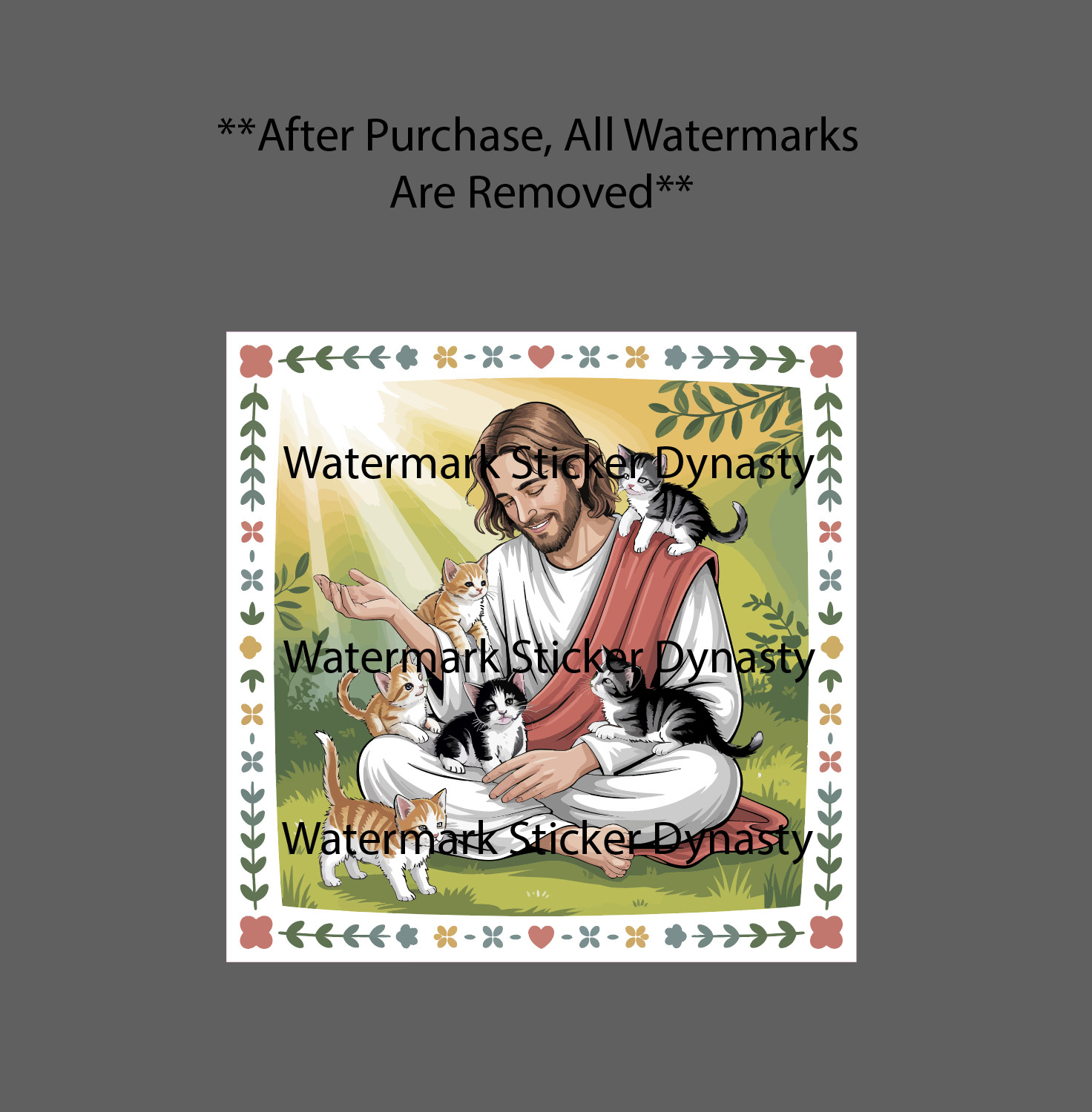 Jesus Sticker Waterproof Decal Cats Kittens Animal Pet Family Friend Gift NEW
