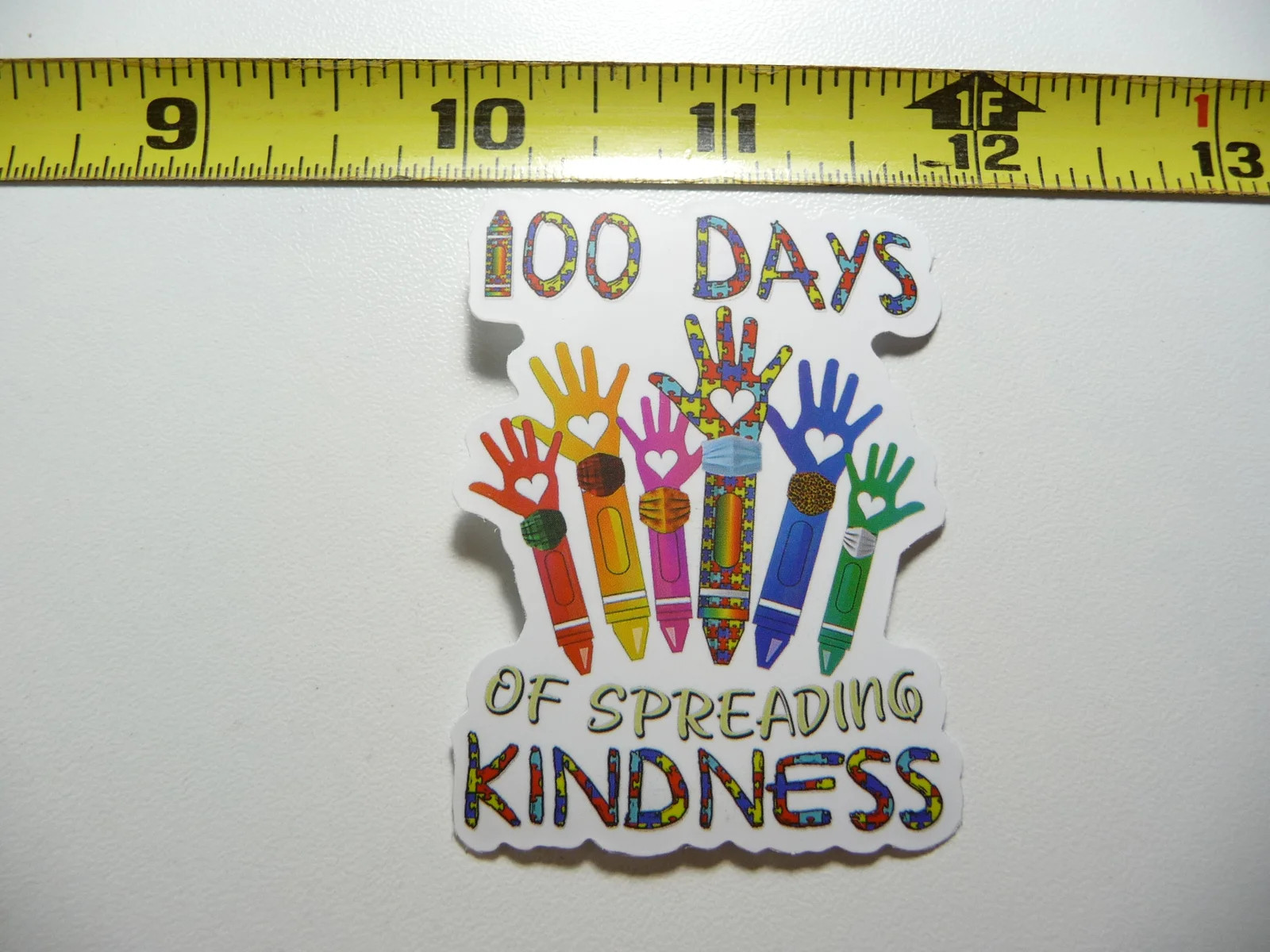 AUTISM SUPPORT SMALL STICKER DECAL DAYS SPREADING CRAYONS HANDS AWARENESS