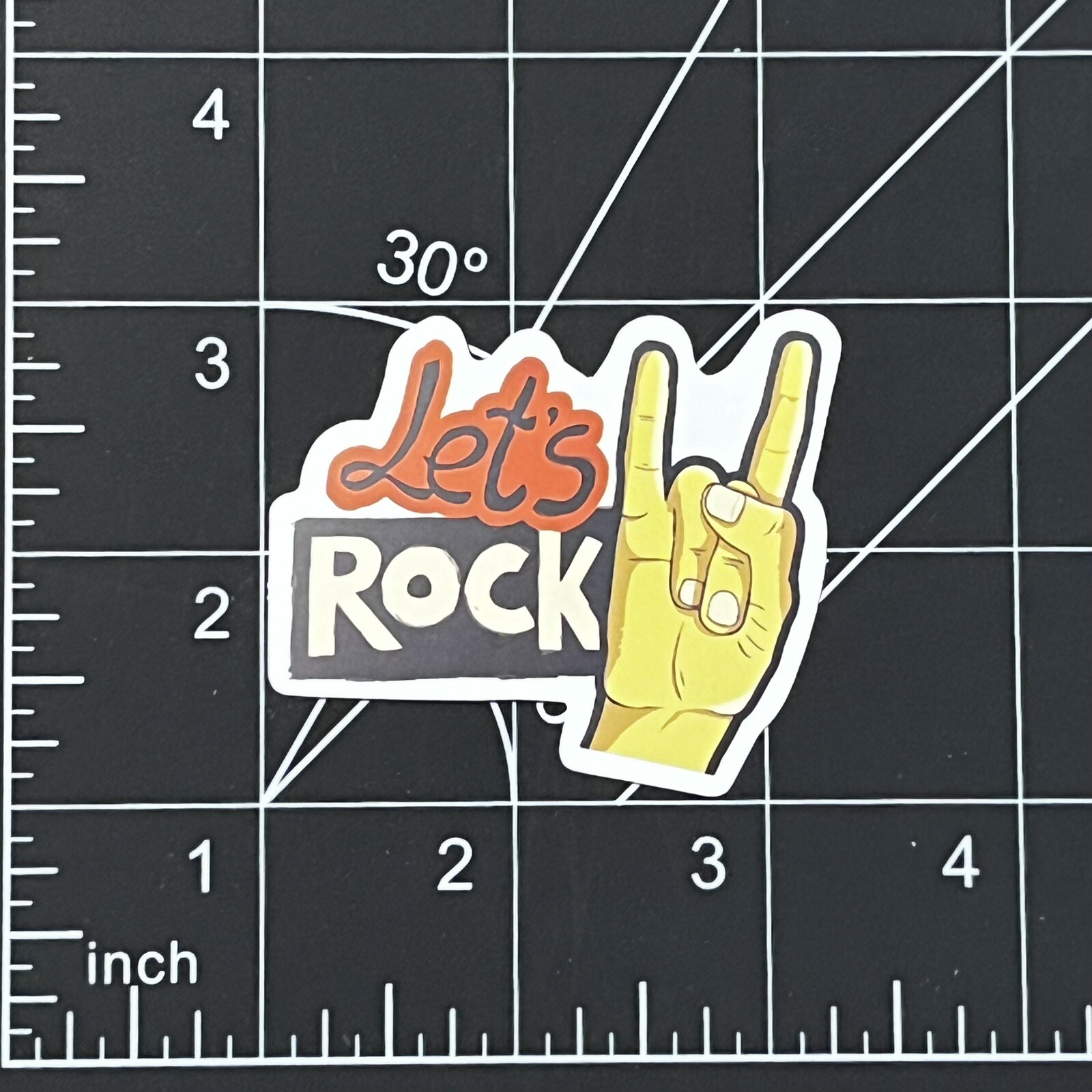 Let’s Rock – Vinyl Sticker Hand with Devil Horns Waterproof Durable Sunproof