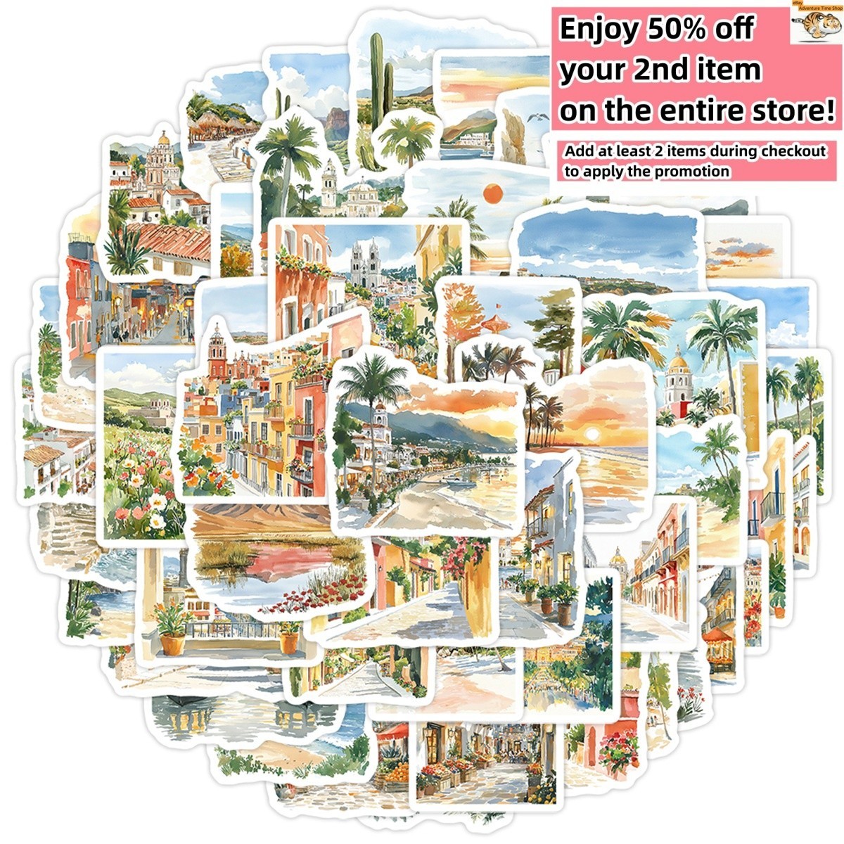 50pcs Waterproof Vinyl Stickers Mexican Hispanic Latino Luggage Phone Laptop Car