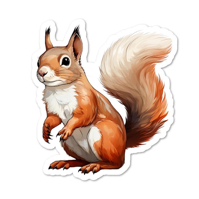 Squirrel Vinyl Sticker, Wildlife, Water Resistant, Laptop, Water Bottle, 2 sizes