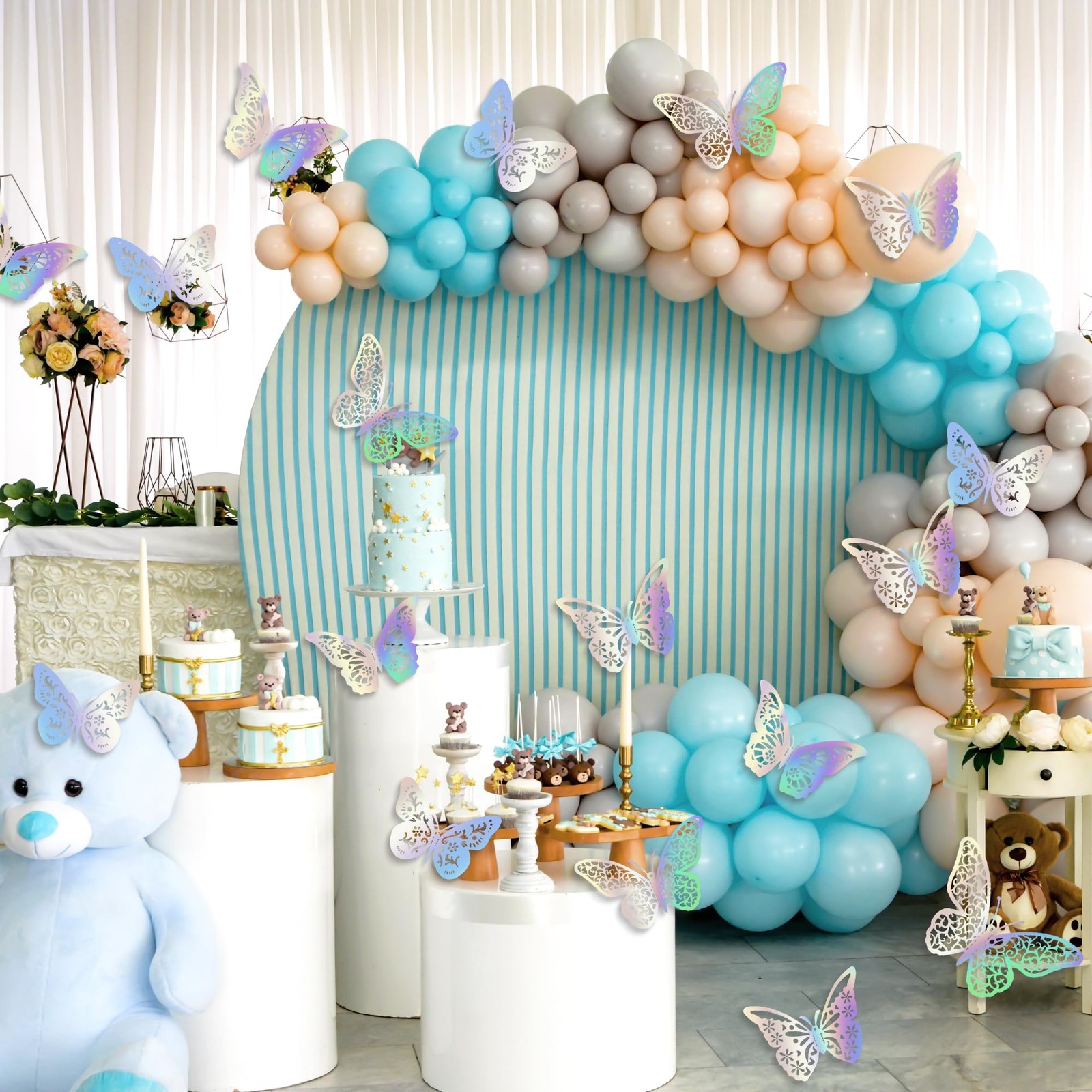 72 Pcs 3D Butterfly Room Wall Decor for Birthday Wedding Party Cake Decor