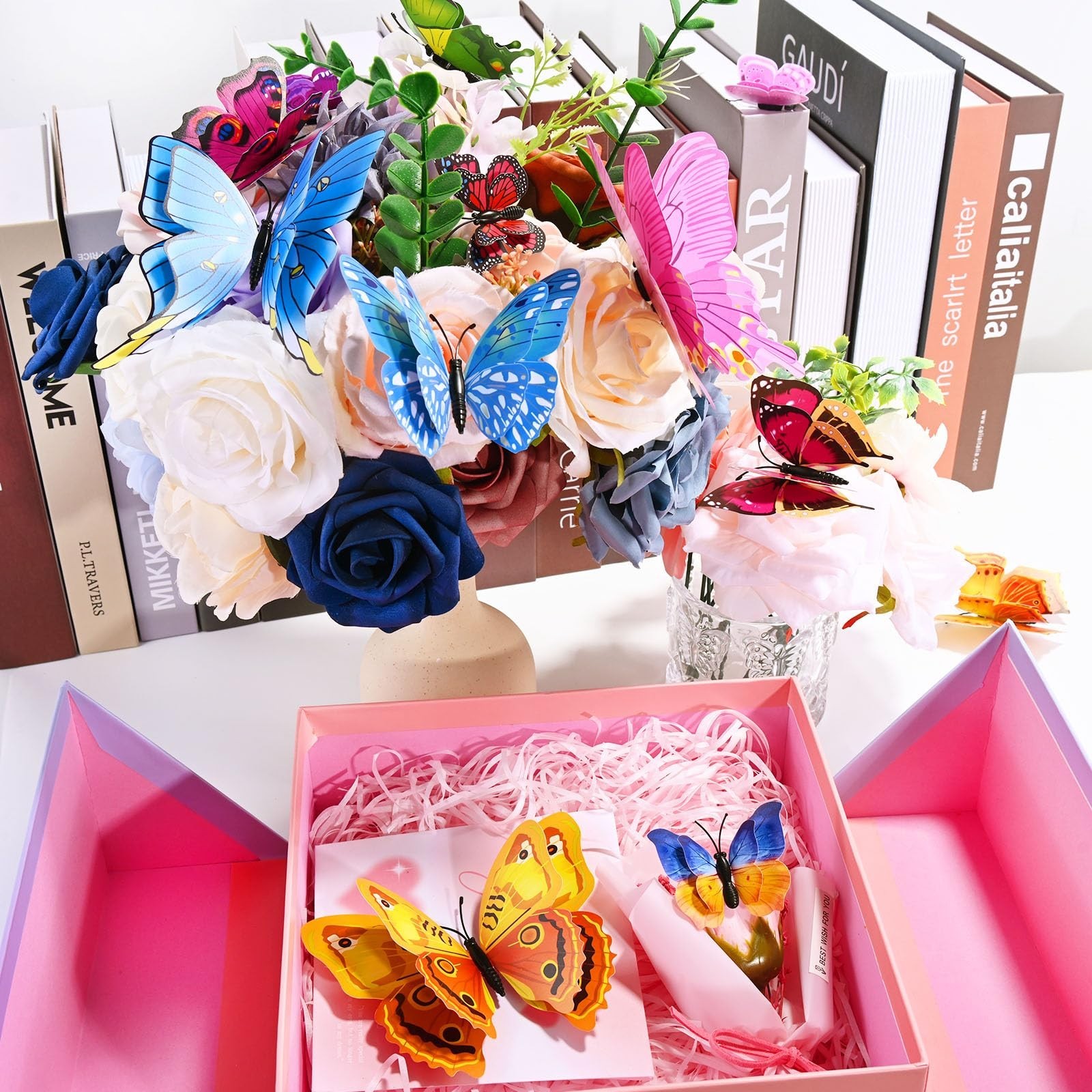 3D Butterfly Wall Decor – 24 Pcs Double Layer Colorful Decorations for Parties,