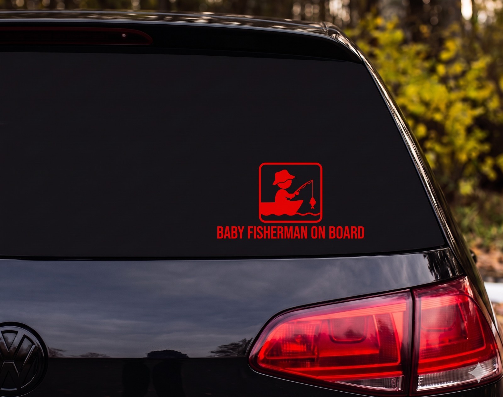 Baby On Board Fisherman Fun Vinyl Decal Sticker Car Window | New Baby Gift