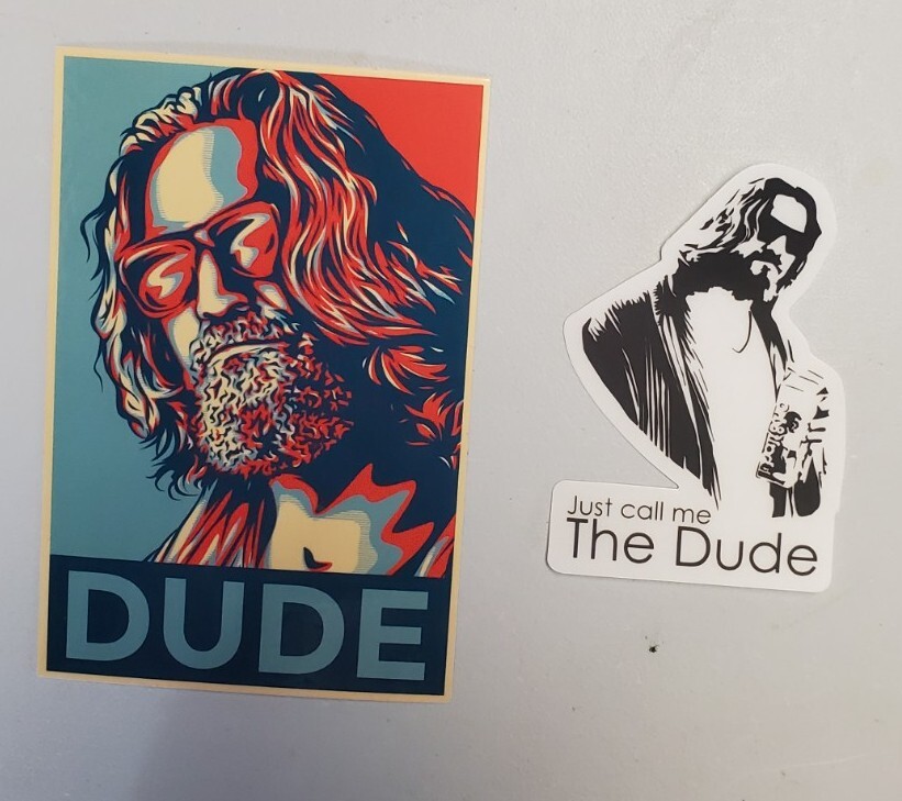 Big Lebowski The Dude STICKERS (2) Two-Pack