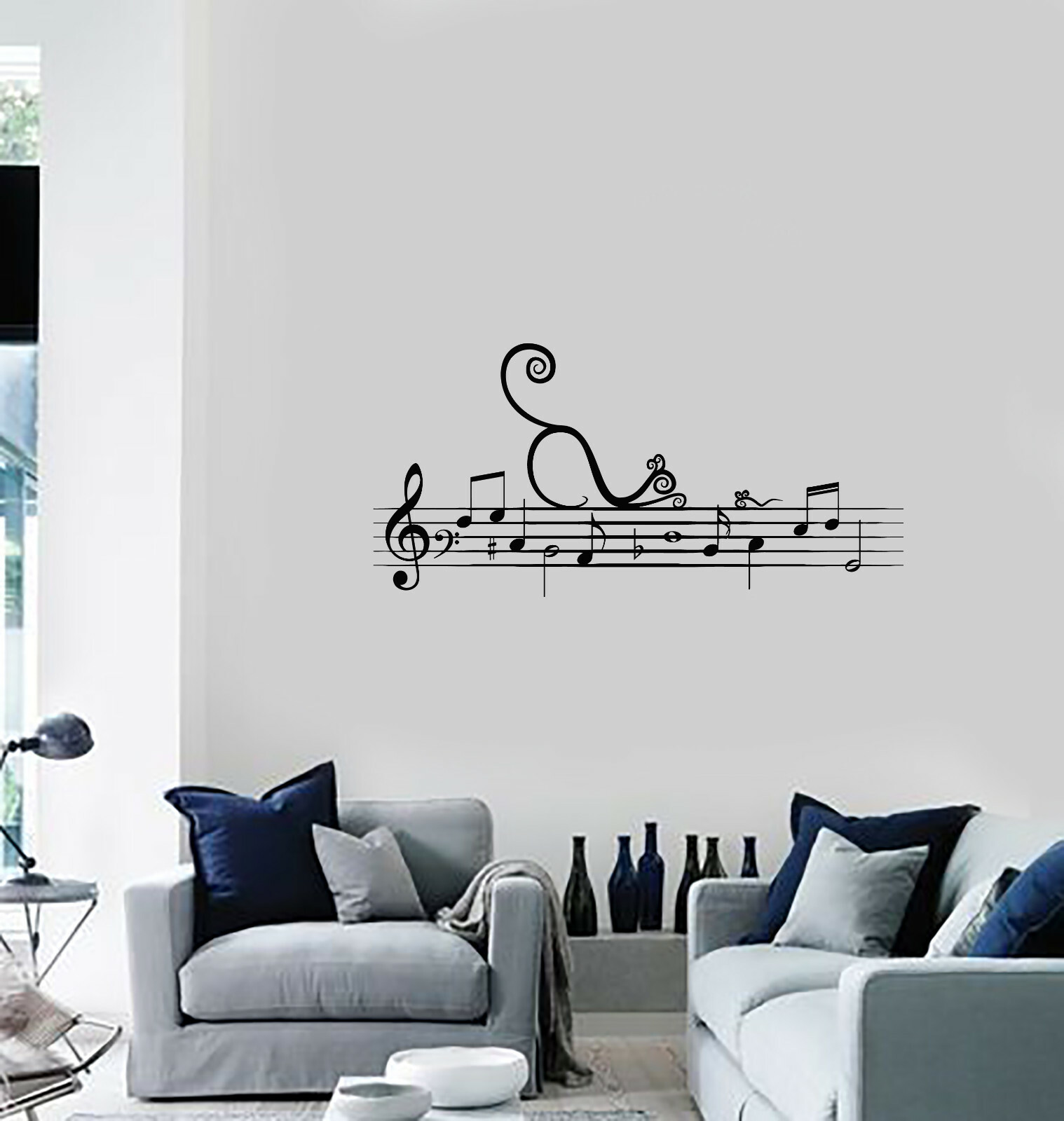 Vinyl Wall Decal Music Notes Musical Cat Creative Idea Kids Stickers (ig5967)