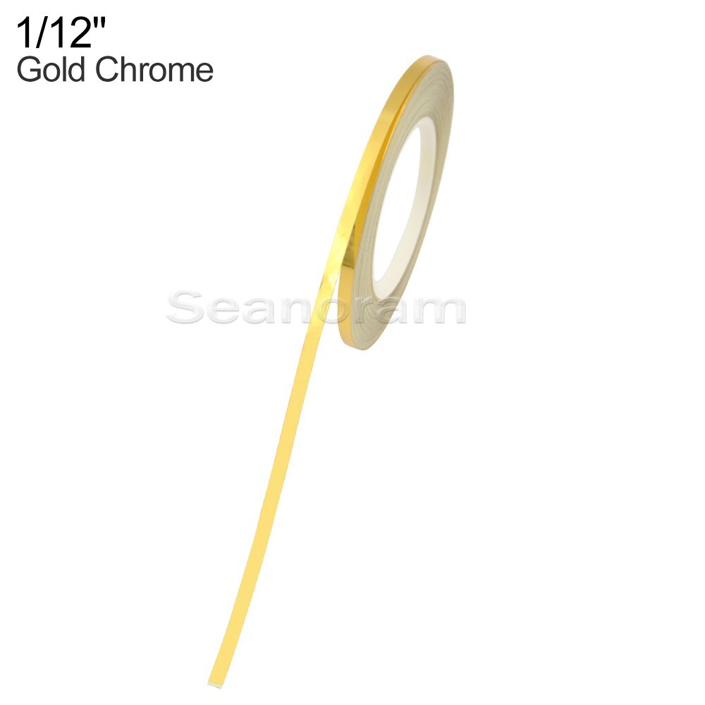 1/12″ 2mm Gold Chrome DIY Home Shop Bar Pinstriping Pin Stripe Decal Sticker