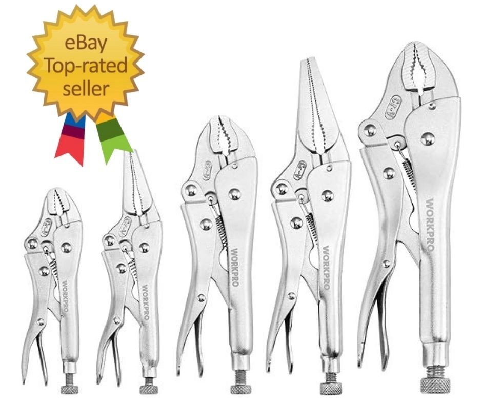 5-Piece Locking Pliers Set, Pliers Tool Set, Vice Grips with Chrome-vanadium St