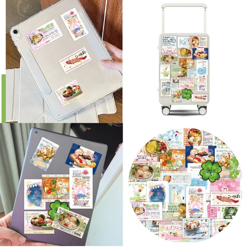 30 Sheets Japanese Snacks Decal Decorative Sticker Laptop Sticker for Scrapbook