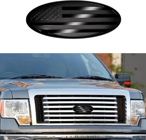 9 Inch American Black Flag Emblem for Ford,Replacement for Ford