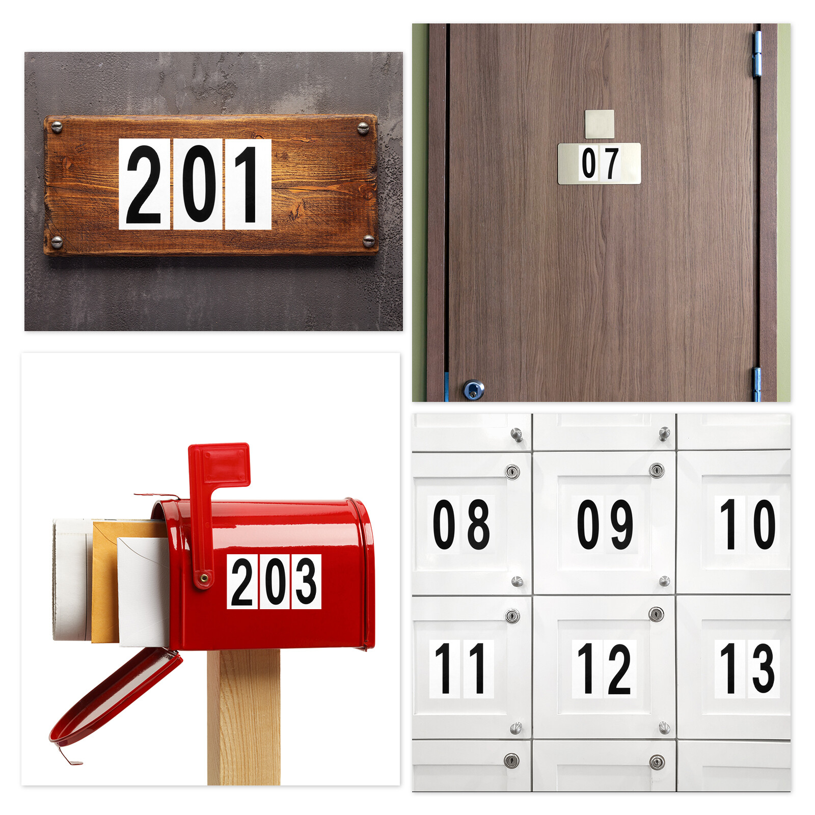 10 Sheets Mailbox Numbers and Letters for Indoor/Outdoor Decals White in Blue