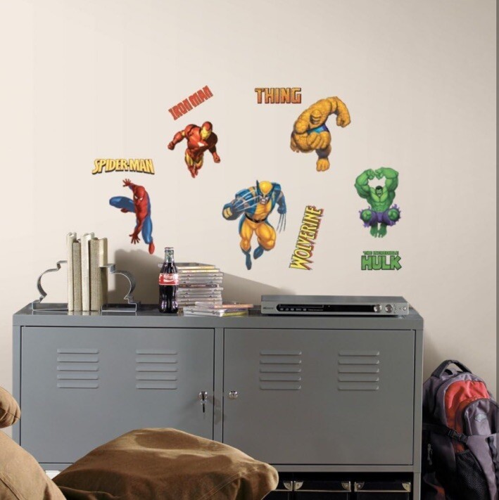 Marvel Heroes Wall Decals – Spider-Man, Captain America, Hulk, Thing, Thor,
