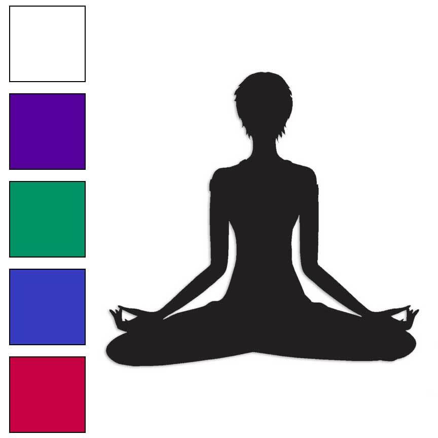 Yoga Meditation, Vinyl Decal Sticker, Multiple Colors & Sizes #763