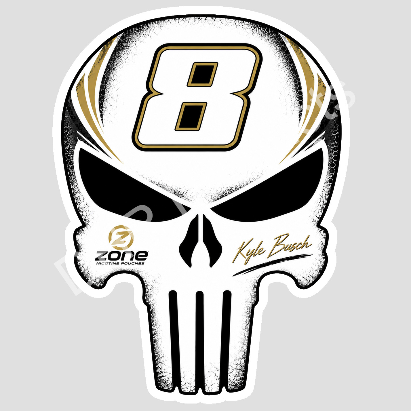 Kyle Busch Number 8 Skull Logo Weather Resistant Vinyl Sticker/Decal NASCAR 05