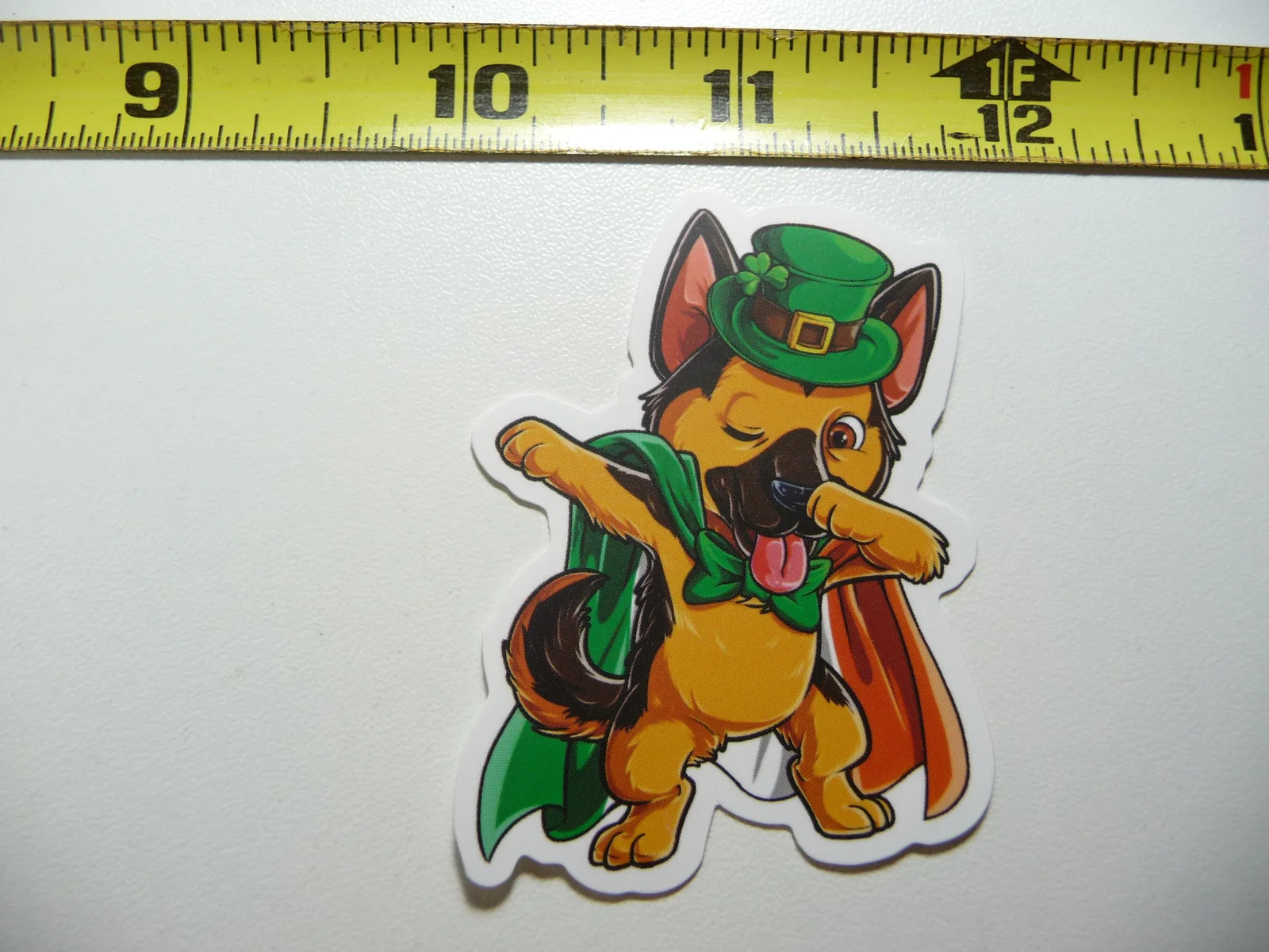 GERMAN SHEPHERD DABBING LEPRECHAUN SMALL STICKER DECAL DOG PET BEST FRIEND POOCH