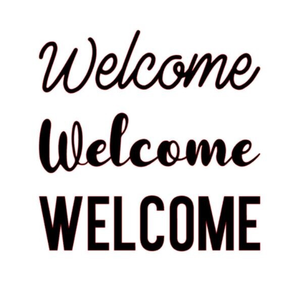 Welcome Decal Vinyl Sticker Sign PICK FONT SIZE COLOR Business Store Home House